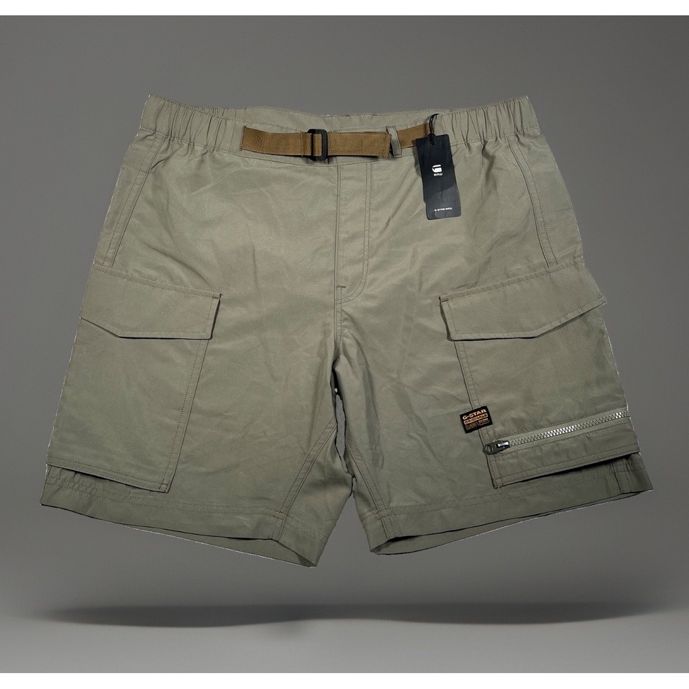 G-Star RAW Cargo Swim Shorts Men's Large Green Shamrock Belted NWT